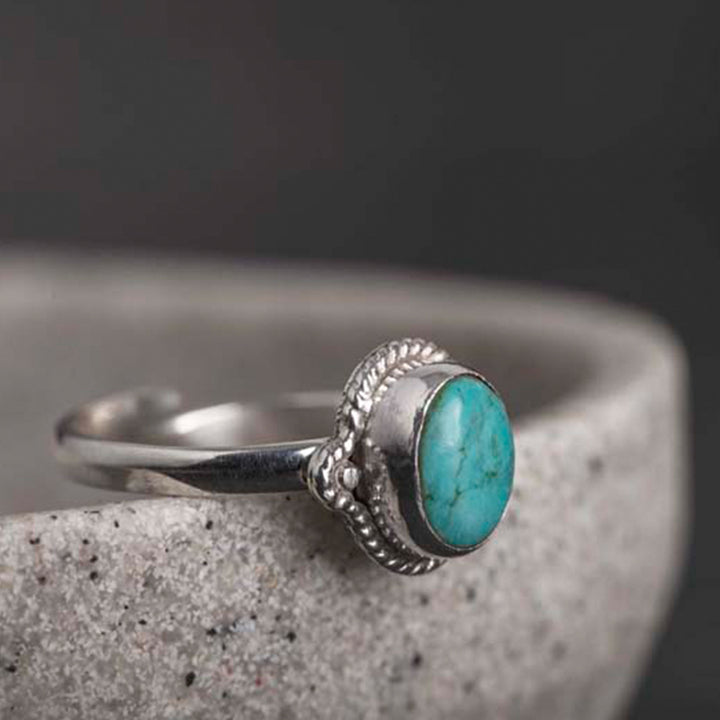 Buddha Stones 925 Sterling Silver Turquoise Wisdom Love Ring - image 16