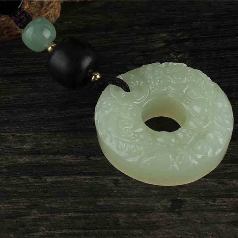 Buddha Stones PiXiu Jade Peace Buckle Abundance Wealth Key Chain - image 11