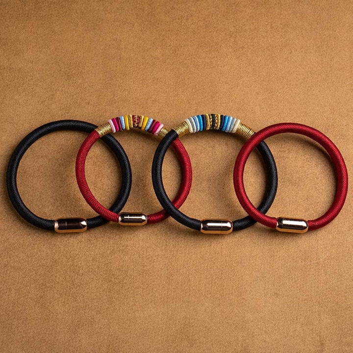 Buddha Stones Tibetan Handmade King Kong Knot Protection Magnetic Buckle Braided Bracelet - image 2