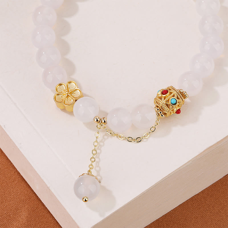 Buddha Stones Natural Red Agate White Agate Peach Blossom Self-acceptance Bracelet - image 7