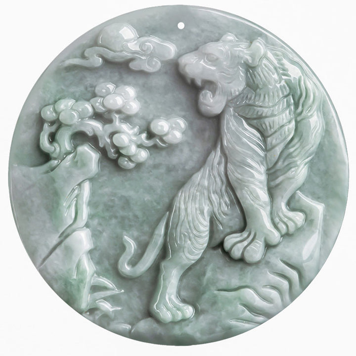 Buddha Stones Chinese Zodiac Tiger Jade Protection Necklace String Pendant - image 9
