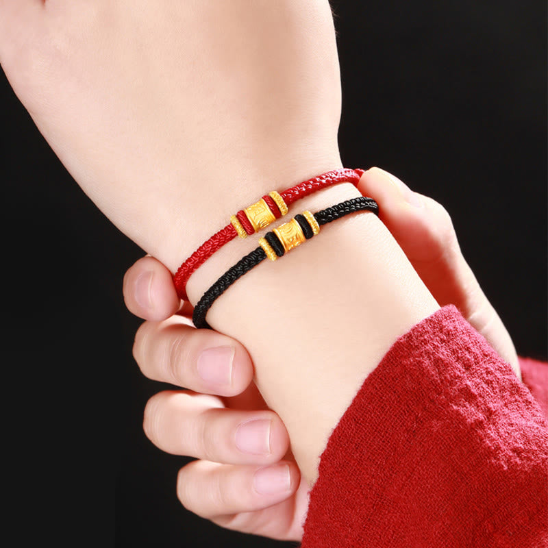 Buddha Stones Tibet 999 Gold Om Mani Padme Hum Engraved Protection Lucky Bead Bracelet - image 12