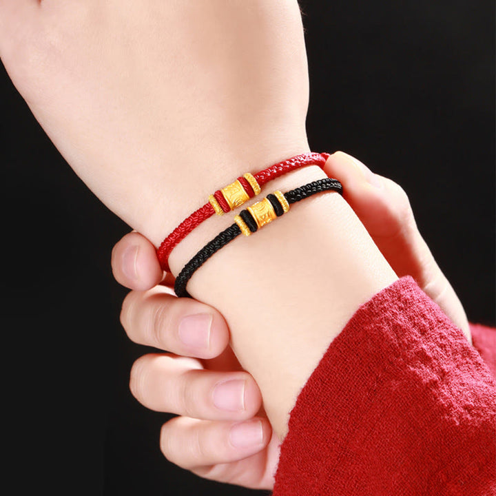 Buddha Stones Tibet 999 Gold Om Mani Padme Hum Engraved Protection Lucky Bead Bracelet - image 12