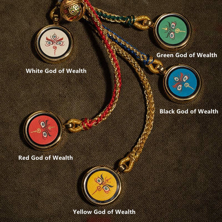 Tibet Handmade Five God Of Wealth Thangka Protection Wall Car Hanging Decoration - image 17