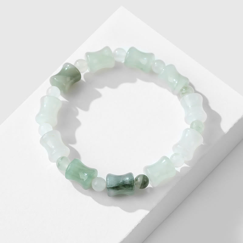 Buddha Stones Jade Coconut Shell Bamboo Pattern Abundance Luck Bracelet - image 2