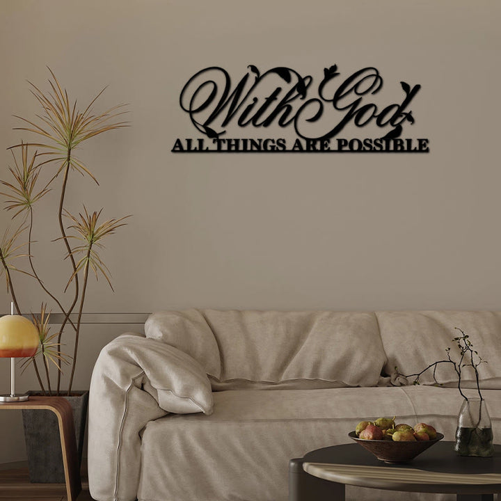 With God All Things Are Possible Metal Sign Wall Art - image 5