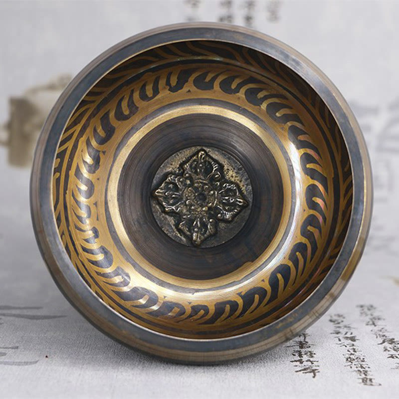 Buddha Stones Tibetan Meditation Bowl for Healing and Mindfulness Om Mani Padme Hum Singing Bowl - image 13