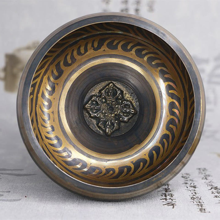 Buddha Stones Tibetan Meditation Bowl for Healing and Mindfulness Om Mani Padme Hum Singing Bowl - image 13
