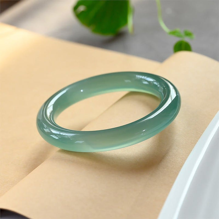 Buddha Stones Natural Green Chalcedony Strength Bangle Bracelet - 60mm - image 7