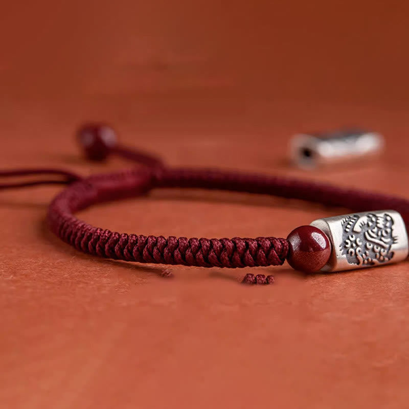 Buddha Stones 925 Sterling Silver 12 Chinese Zodiac Cinnabar String Bracelet - image 9
