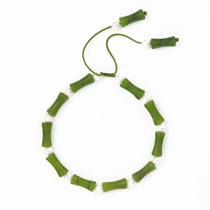 Buddha Stones Natural Peridot Bamboo Pattern Love Peace Bracelet - image 10