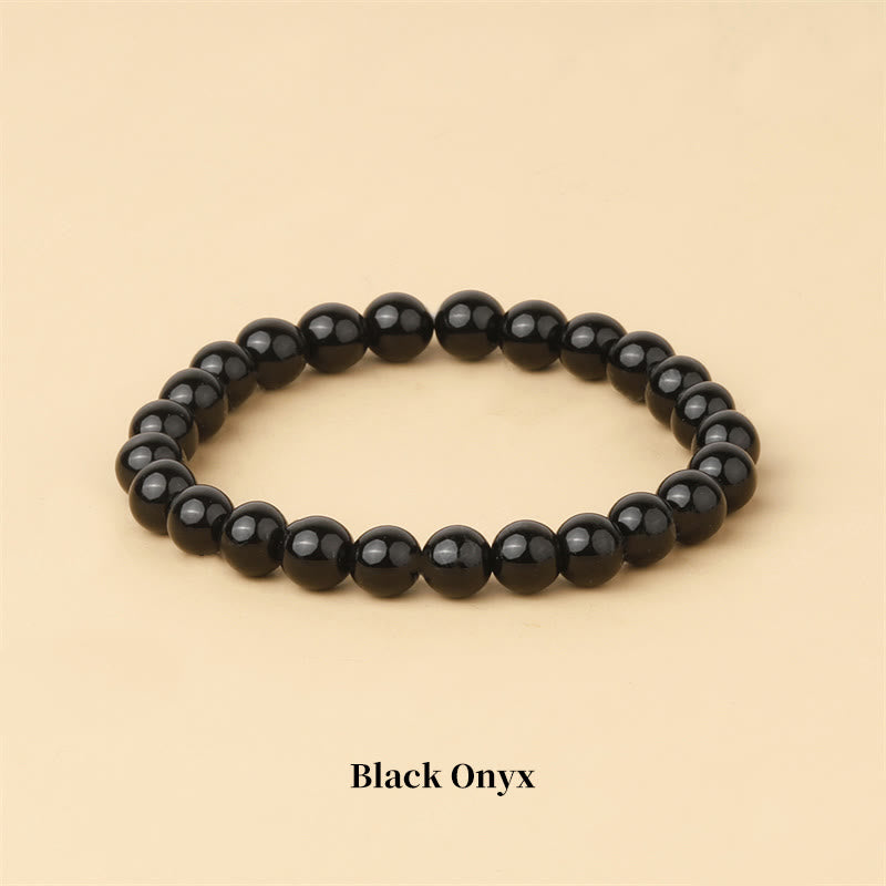 Buddha Stones Natural Stone Quartz Healing Beads Bracelet - 8mm - Black Onyx - image 55