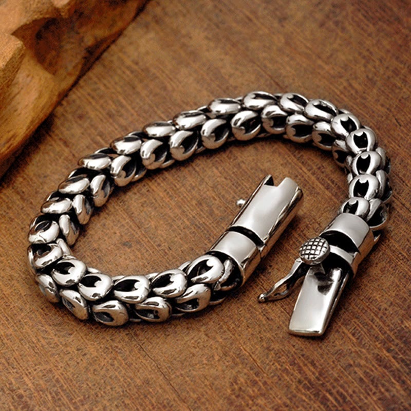 Buddha Stones Retro Dragon Scale Pattern Success Strength Bracelet - image 1