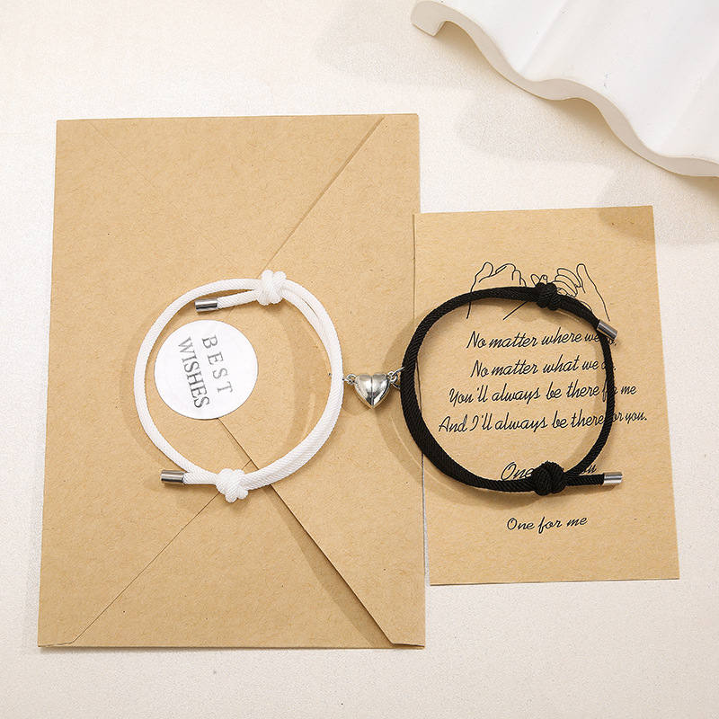 2Pcs Love Magnetic Couple String Strength Bracelet - image 1