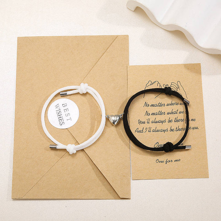 2Pcs Love Magnetic Couple String Strength Bracelet - image 1