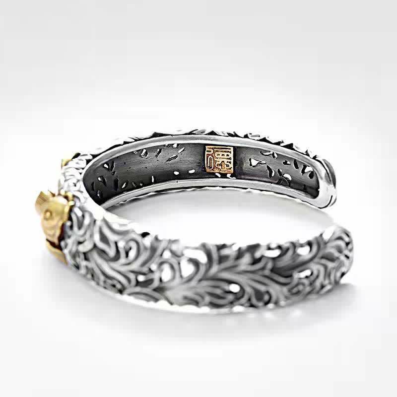 Buddha Stones Koi Fish Grass Pattern Prosperity Wealth Bracelet Bangle - image 4