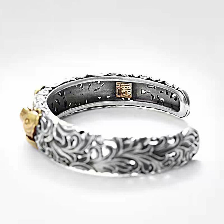 Buddha Stones Koi Fish Grass Pattern Prosperity Wealth Bracelet Bangle - image 4