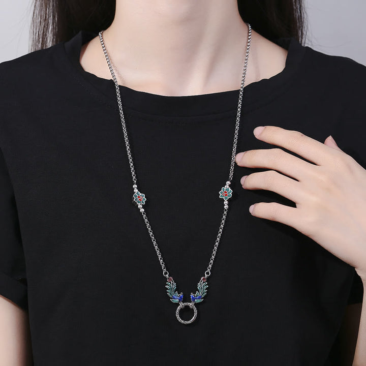 Buddha Stones Phoenix Lotus Flower Luck Protection Necklace Pendant - image 3