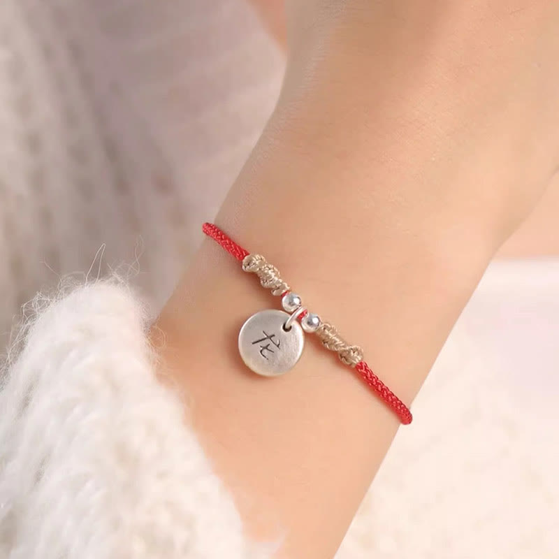 Buddha Stones Handmade 999 Sterling Silver Year of the Dragon Cute Chinese Zodiac Luck Braided Bracelet - image 9