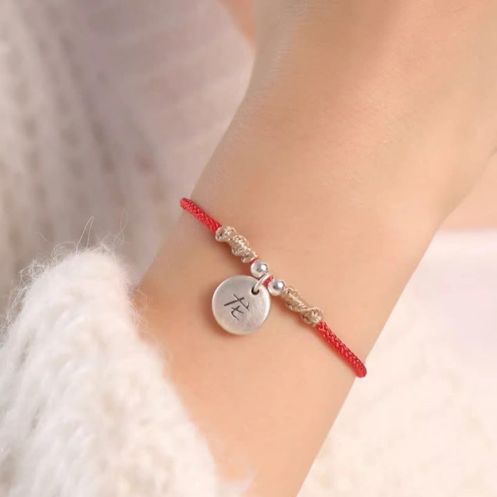 Buddha Stones Handmade 999 Sterling Silver Year of the Dragon Cute Chinese Zodiac Luck Braided Bracelet - image 9