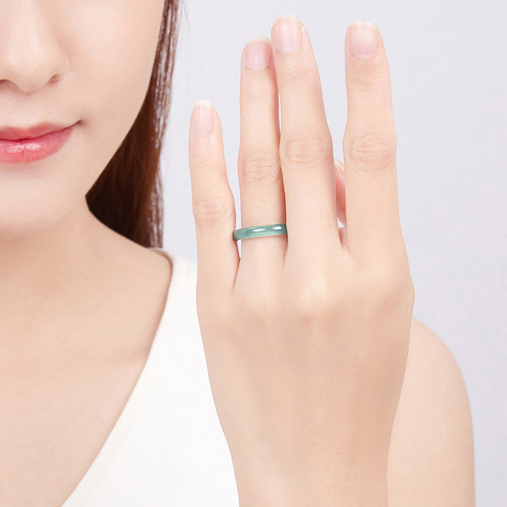 Buddha Stones Natural Jade Prosperity Protection Ring - image 4
