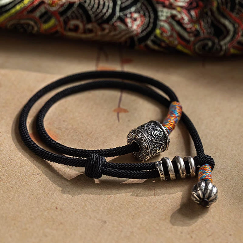 Buddha Stones Tibetan Om Mani Padme Hum Carved Amulet Double Wrap Bracelet - image 2