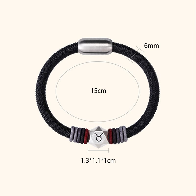 Buddha Stones 999 Sterling Silver 12 Constellations of the Zodiac Blessing Handmade String Bracelet - image 23