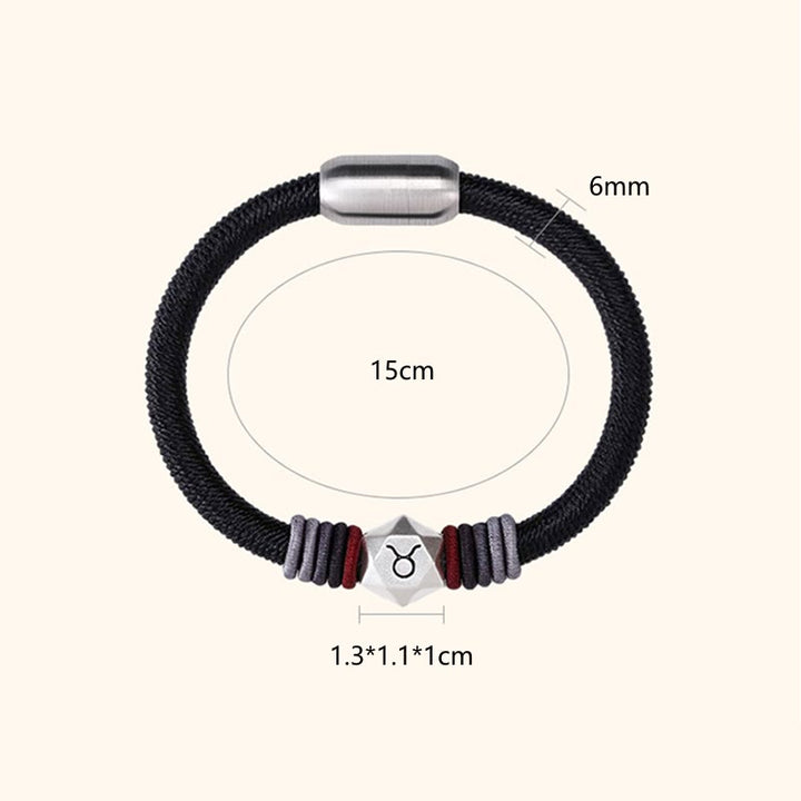 Buddha Stones 999 Sterling Silver 12 Constellations of the Zodiac Blessing Handmade String Bracelet - image 23