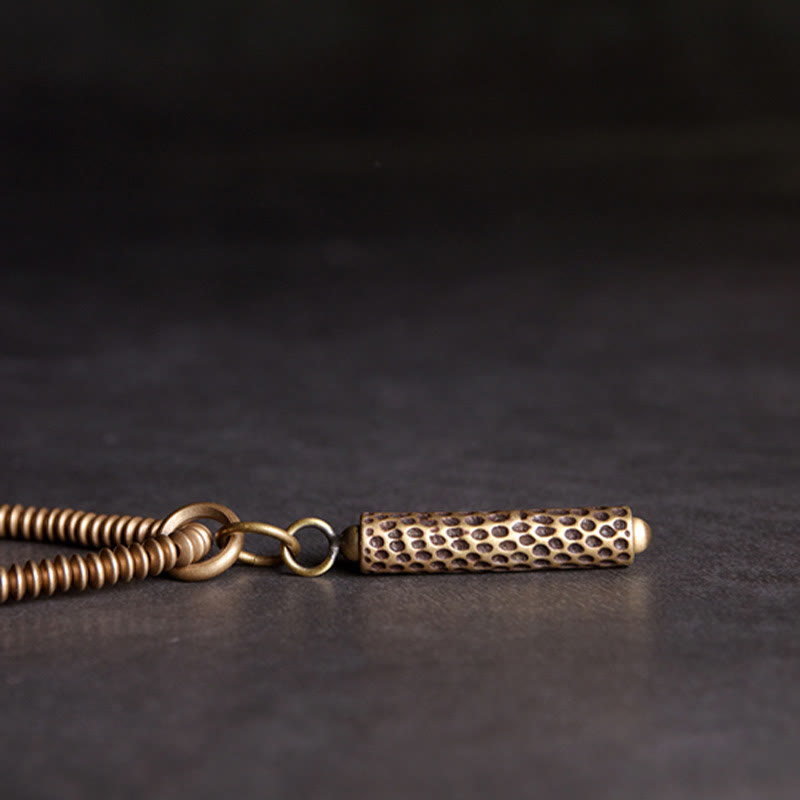 Buddha Stones Vintage Lava Rock Brass Copper Healing Multilayered Bracelet - image 6