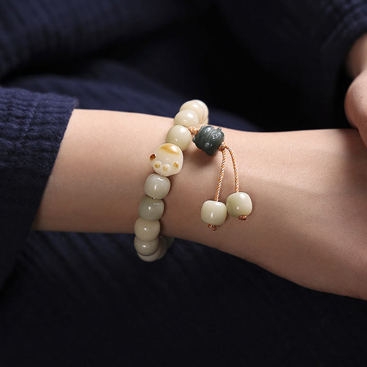 Buddha Stones Lucky Cat Bodhi Seed Cat Paw Peace Bracelet - image 5