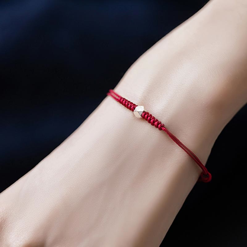 Buddha Stones 925 Sterling Silver Luck Bead Protection Red String Braided Bracelet - image 7