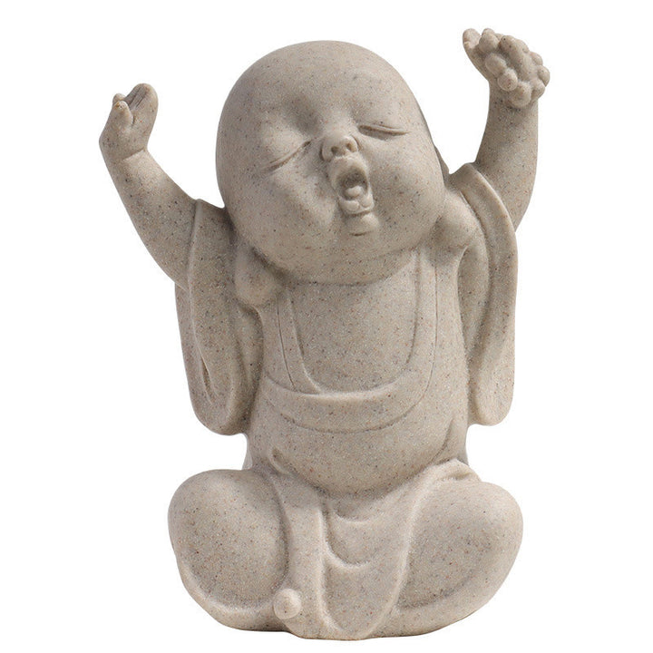 Buddha Stones Tibetan Meditation Buddha Monk Blessing Serenity Resin Home Decoration - image 3