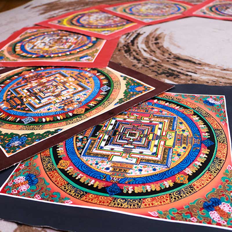 Buddha Stones Tibetan Handmade Thangka Mandala Painting Blind Box Random Color Pattern - image 11