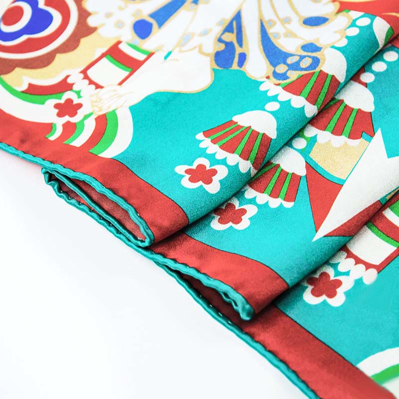 Buddha Stones Dunhuang Musician Playing Frescoes 100% Mulberry Silk Scarf Premium Grade 6A Dunhuang Silk Shawl - image 6