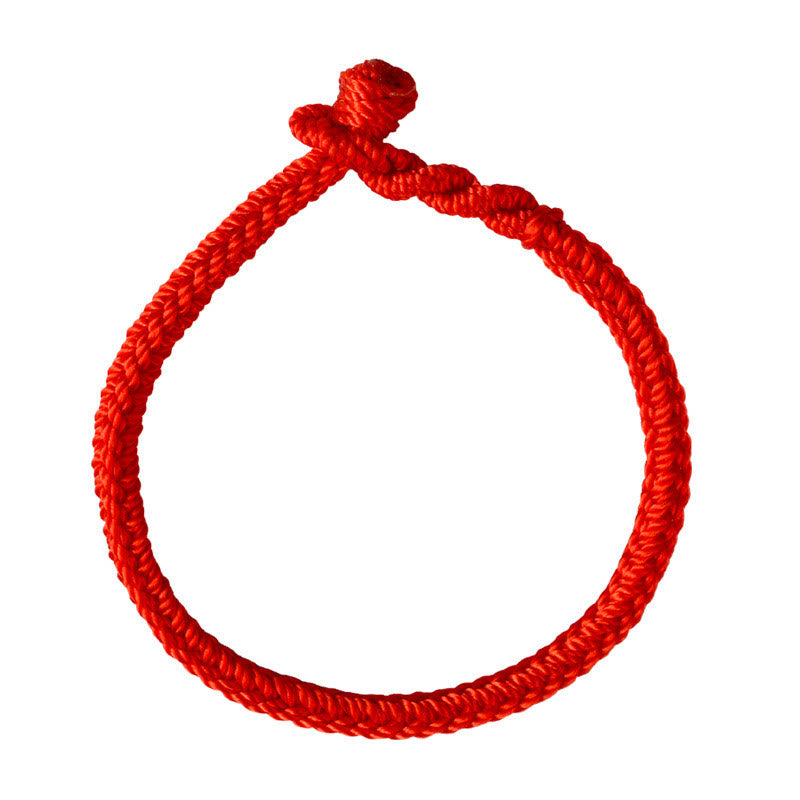 Buddha Stones Tibetan Handmade Eight Thread Peace Knot Protection Braided String Bracelet - Red 17cm - image 2