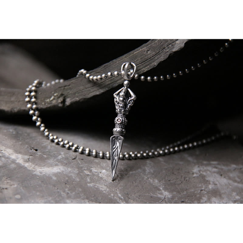 Buddha Stones 925 Sterling Silver Dorje Vajra Enlightenment Necklace Chain Pendant - image 5