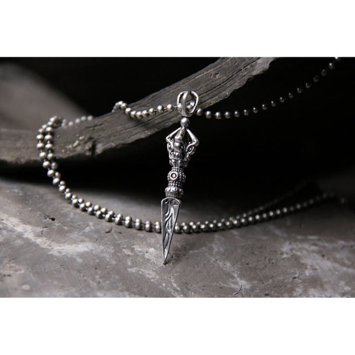 Buddha Stones 925 Sterling Silver Dorje Vajra Enlightenment Necklace Chain Pendant - image 5