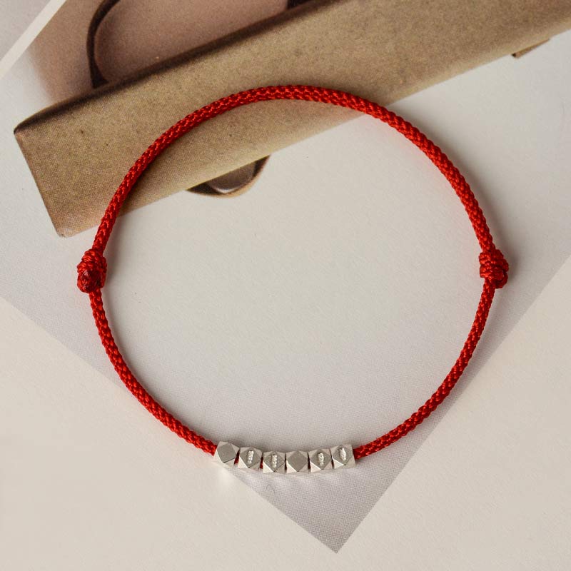 Buddha Stones 925 Sterling Silver Red String Braid Bracelet Anklet - image 1
