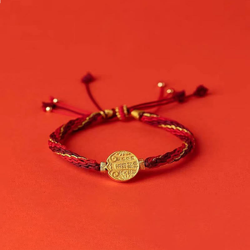 Buddha Stones Five Directions Gods of Wealth Handmade Reincarnation Knot Protection String Braid Bracelet - image 1