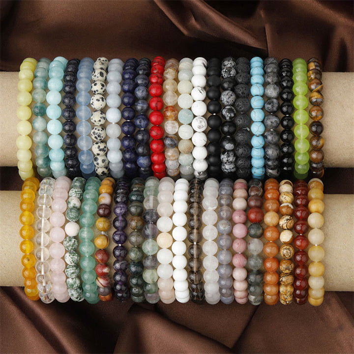 Buddha Stones Natural Stone Quartz Healing Beads Bracelet - 8mm - Green Agate - image 0
