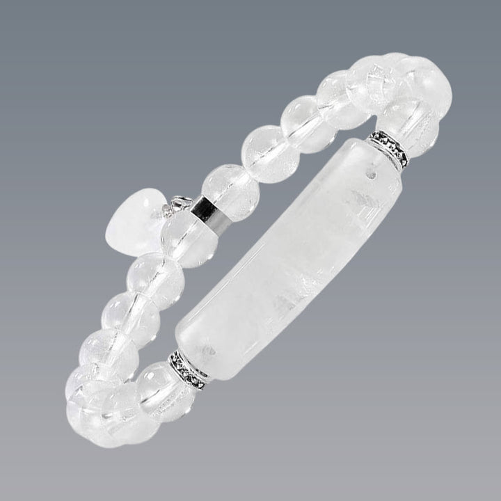 Buddha Stones Natural Quartz Love Heart Healing Beads Bracelet - image 33