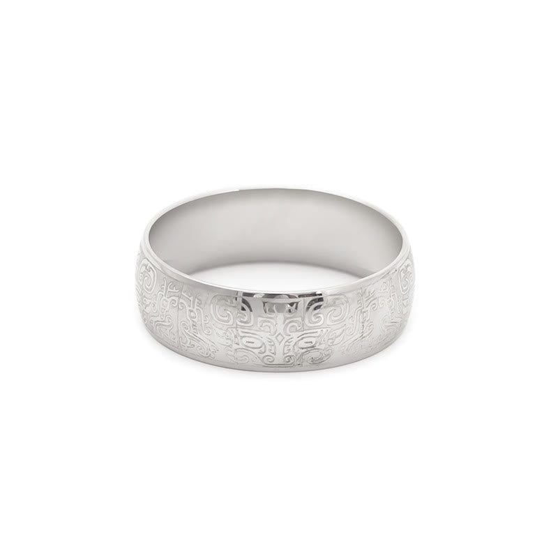 Buddha Stones Lucky Mythological Creature Taotie Wealth Titanium Steel Ring - image 10