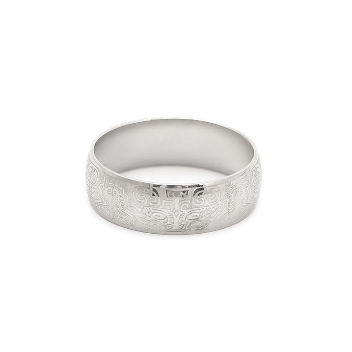 Buddha Stones Lucky Mythological Creature Taotie Wealth Titanium Steel Ring - image 10