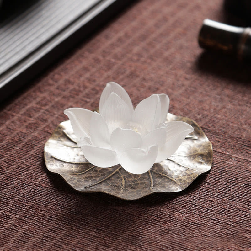 Buddha Stones Mini Lotus Liuli Crystal Healing Meditation Stick Incense Burner - image 2
