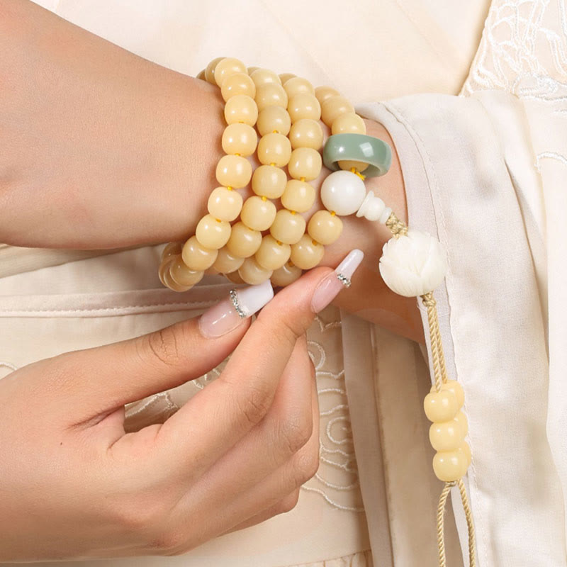 Buddha Stones Natural Bodhi Seed Lotus Dzi Bead Peace Harmony Charm Bracelet - image 8