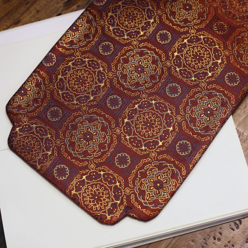 Elegant Floral Brocade Pattern Cup Mat Tea Cup Coaster - Red Brown Lotus - image 42