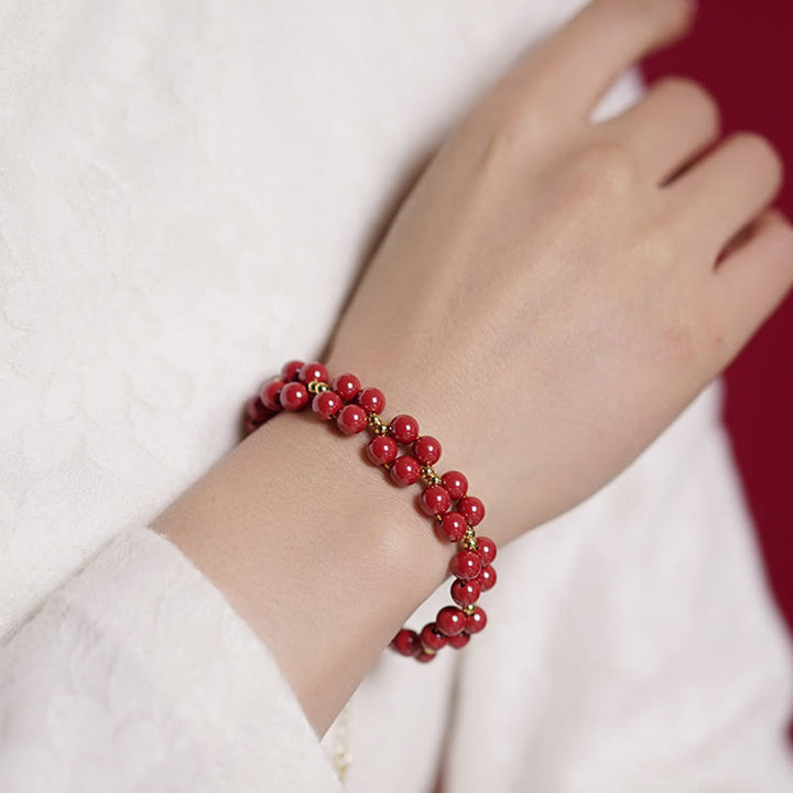 Buddha Stones Natural Cinnabar Beaded Blessing Bracelet - image 12