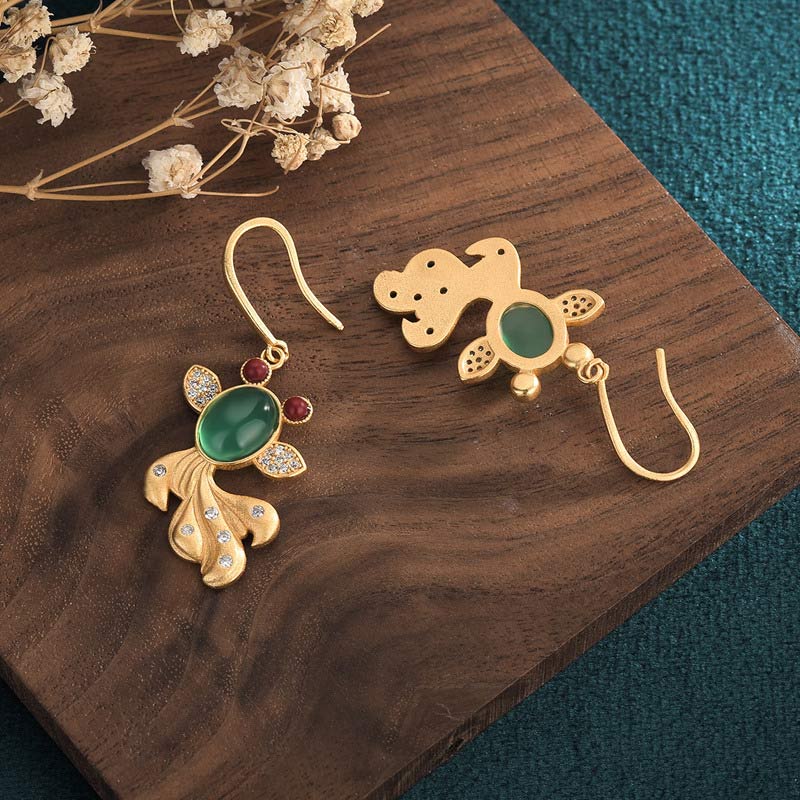 FengShui Jade Koi Fortune Earrings - image 4