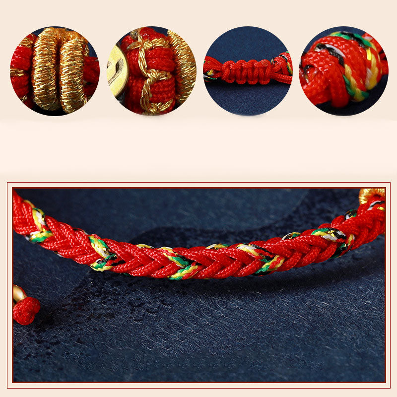 Buddha Stones Chinese Zodiac Natal Buddha Silver Luck Braided String Bracelet - image 12