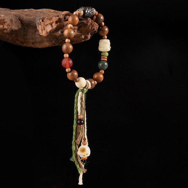 Buddha Stones Lightning Strike Wood Bodhi Seed Cat Paw Claw Auspiciousness Protection Tassel Bracelet - image 2